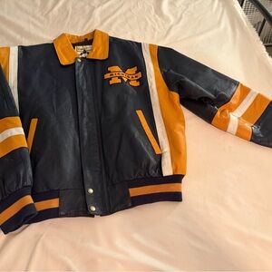 MICHI Blue and Orange Varsity Jacket
